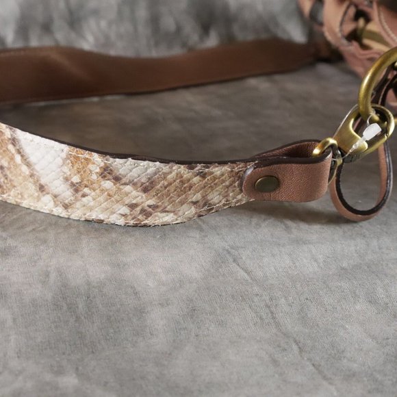 NWT CAVALCANTI Bronze/Gold Tassel Leather Shoulder w/Reptile Embossed Strap ANB - Picture 8 of 9